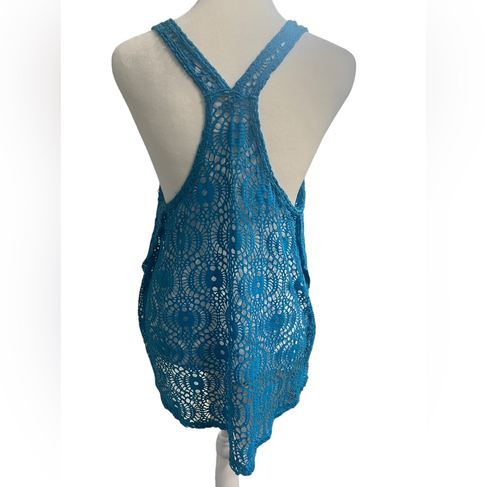 Ecote Blue Crochet Tank Top - Size Large - Picture 4 of 8